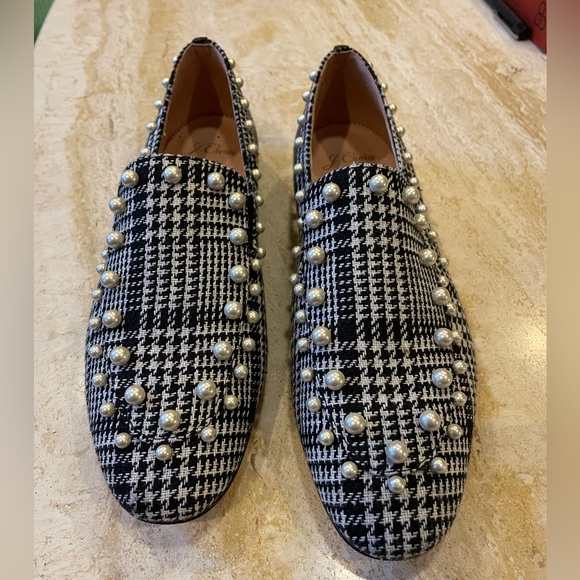 J.CREW PEARL-STUDDED LOAFERS IN GLEN PLAID - Picture 2 of 9